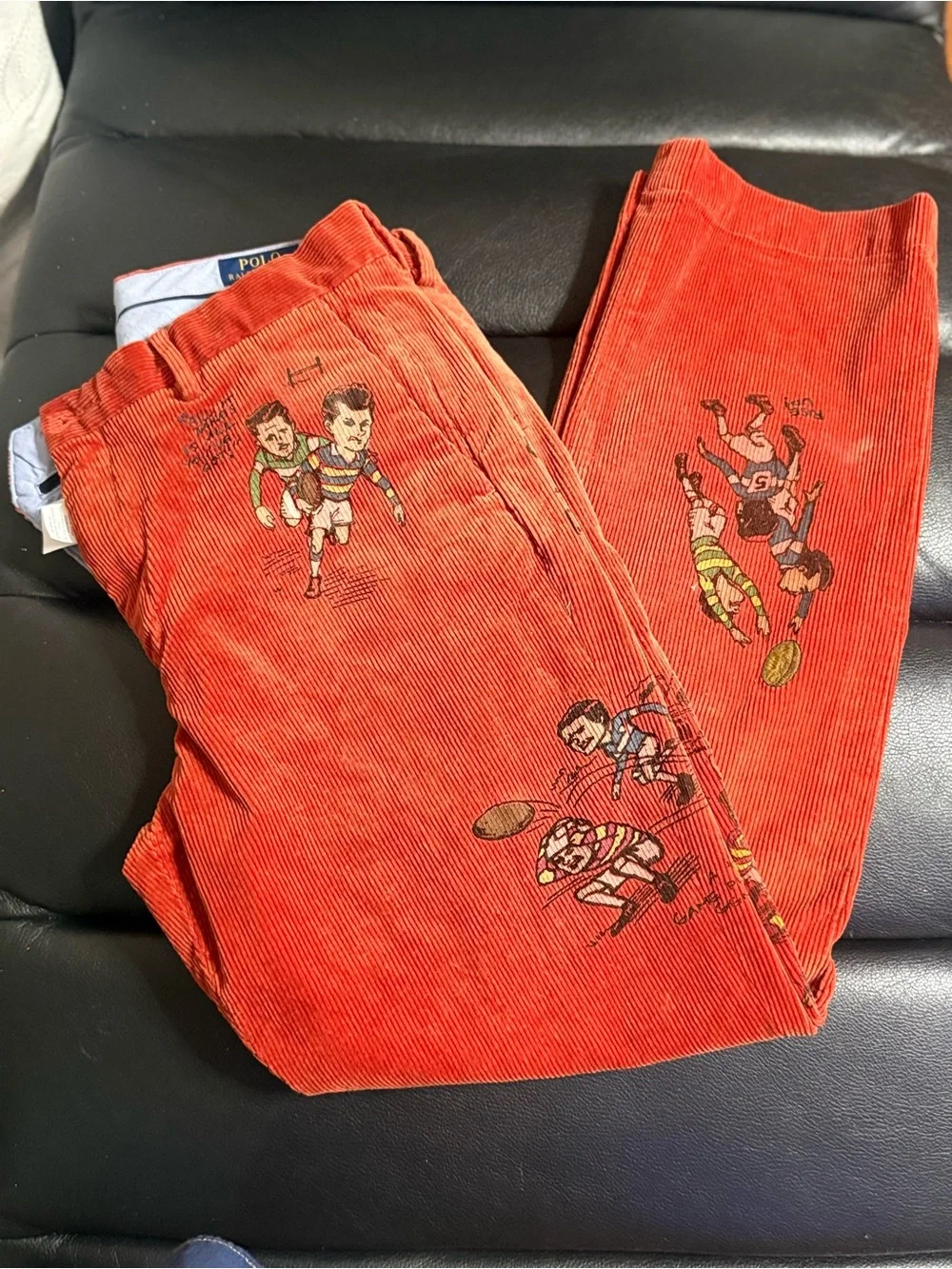 Polo by Ralph Lauren Red Corduroy Jeans with Sports Graphic